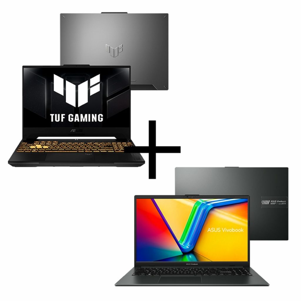 Notebook ASUS TUF Gaming F15 FX507VV-HQ333W i7 13620H RTX 4060 + Notebook ASUS Vivobook Go 15 E1504FA-NJ1289 Ryzen 5 7520U 1TB SSD