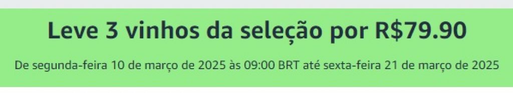Amazon – 3 Vinhos por R$ 79,90