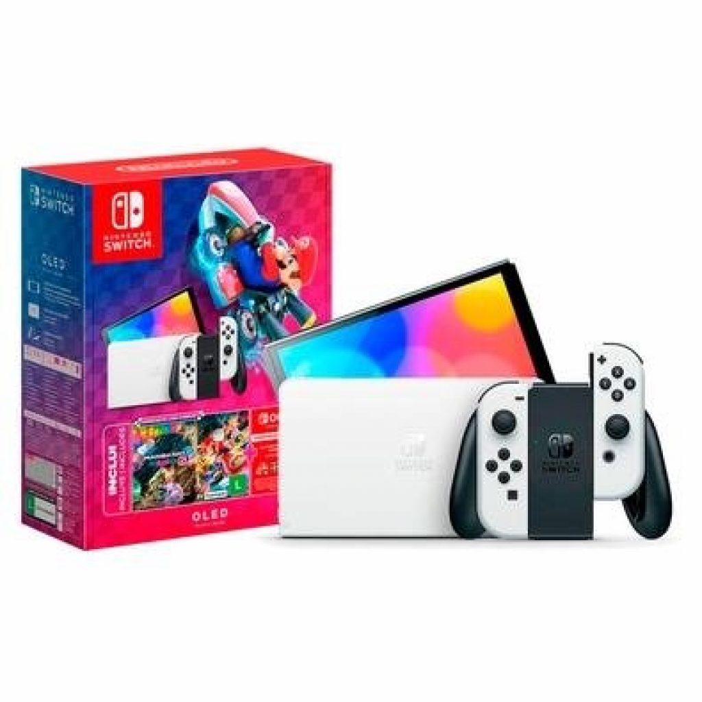 Console Nintendo Switch OLED + Mario Kart 8 Deluxe + 3 meses do Nintendo Switch Online