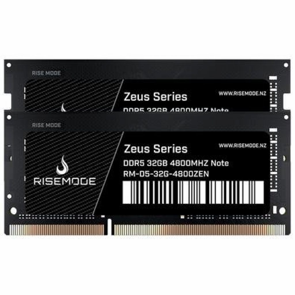 Memoria RAM Para Notebook Rise Mode, 64GB (2X 32GB), 4800MHZ DDR5, Zeus Series, CL40 – RM-D5-2X32G-4800ZEN