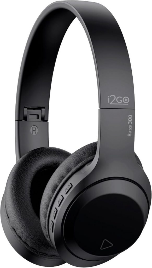 I2GO, Headphone Bass 300, Bluetooth, Microfone Integrado, Controle Multimídia, Até 10h de bateria, Tecnologia Dual Connect, Entrada cabo auxiliar P2 (incluso), Dobrável