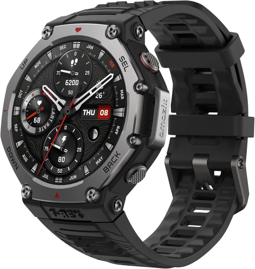 Amazfit T-Rex 3 Relógio Inteligente Robusto/Militar 48mm, GPS (com Privacidade), Mapas Offline, Longa Vida da Bateria,328 Pés Resistente à Água, 170 Modos de Fitness/Desporto