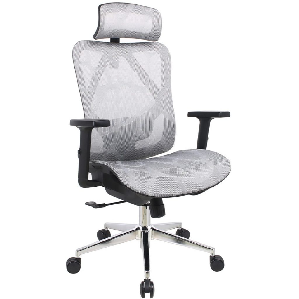 Cadeira de Escritório Dr. Office Ergo, Branco, Mesh, Altura Ajustável, DR-CH-EGR2DBWF