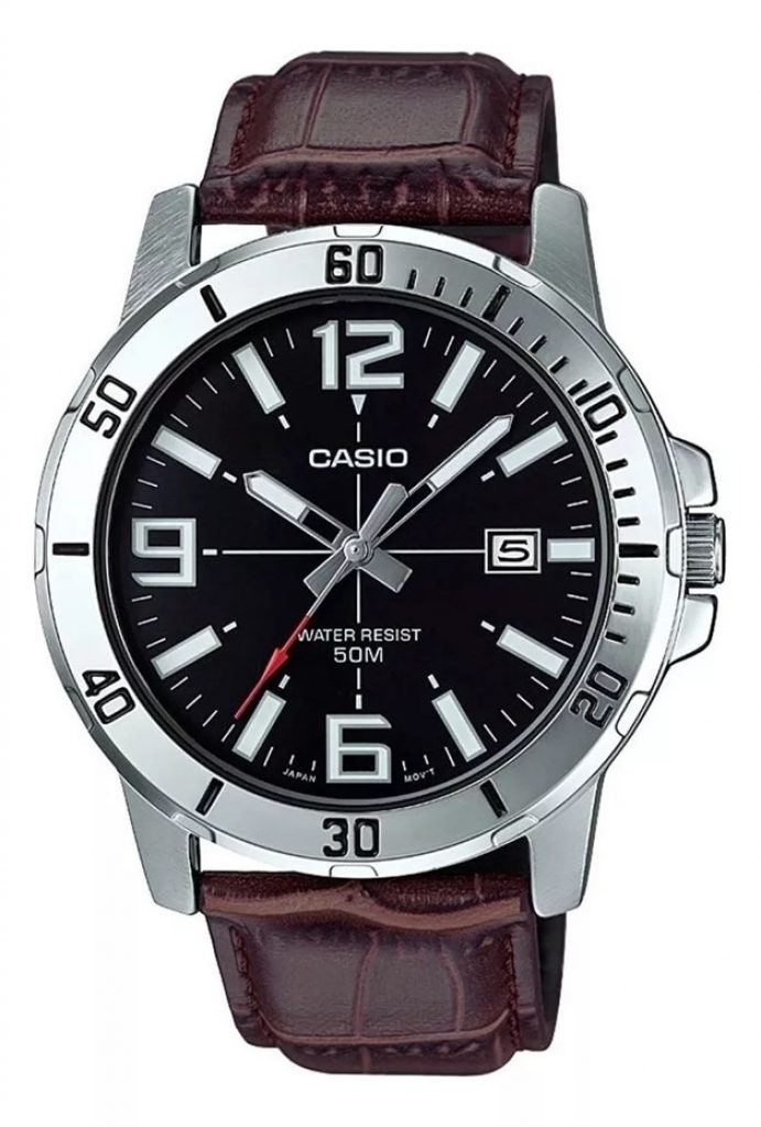 Relógio Casio Masculino Collection Couro Mtp-vd01l-1bvudf