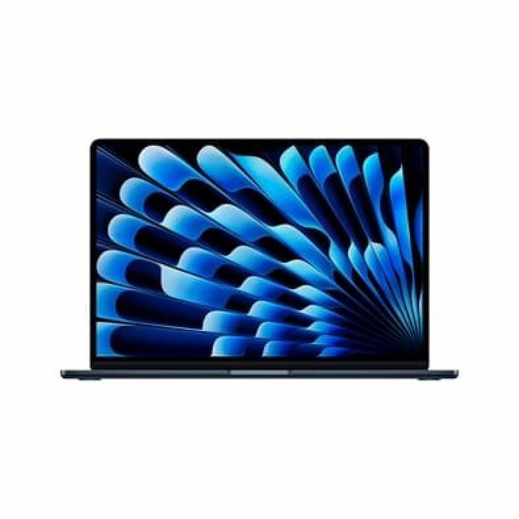 MacBook Air Apple 15″ Chip M4, CPU 10 Núcleos, GPU 10 Núcleos, Neural Engine 16 Núcleos, 16GB RAM, SSD 256GB, Meia-noite – MW1L3BZ/A