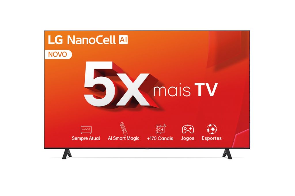 Smart TV 4K 70″ LG NanoCell 70NANO80T Processador α5 Ger7 AI Hub de Esportes Alexa/Chromecast integrado webOS 24 Controle Smart Magic