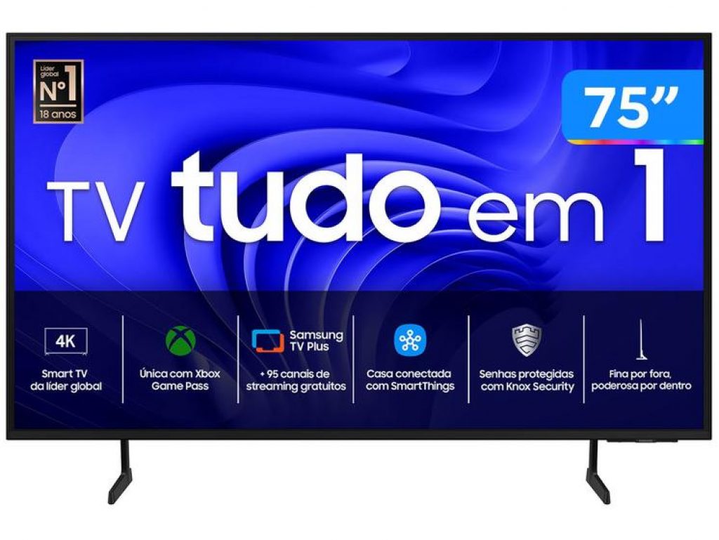Smart TV 75” 4K UHD LED Samsung Wi-Fi Bluetooth Alexa 3 HDMI – 75DU7700