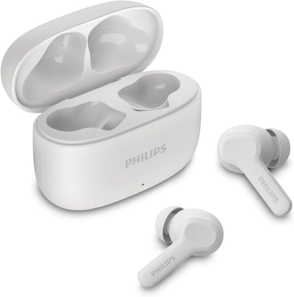 Fone de Ouvido Sem Fio TWS, PHILIPS, TAT1109WT/00, Bluetooth, Com Microfone, Até 24 horas de bateria, Branco