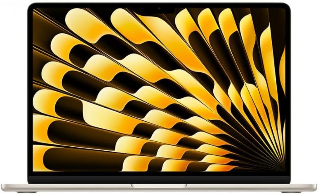 Apple MacBook Air 2024 15″, Chip M3, CPU 8‑core e GPU 10‑core, 16GB Memória unificada, 256 GB – Luz das estrelas