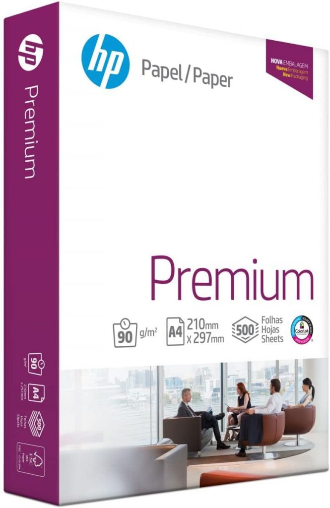 Papel Sulfite A4, HP Premium, 90g, Branco, 500 Folhas