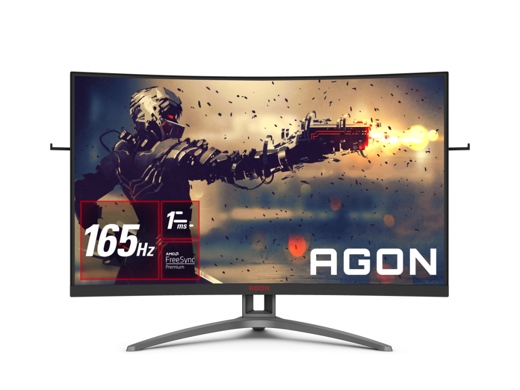 Monitor Gamer 31,5″ AOC Agon Curved Widescreen LED de 165Hz e 1ms, FHD, 1800R, Painel VA, FreeSync – AG323FCXE