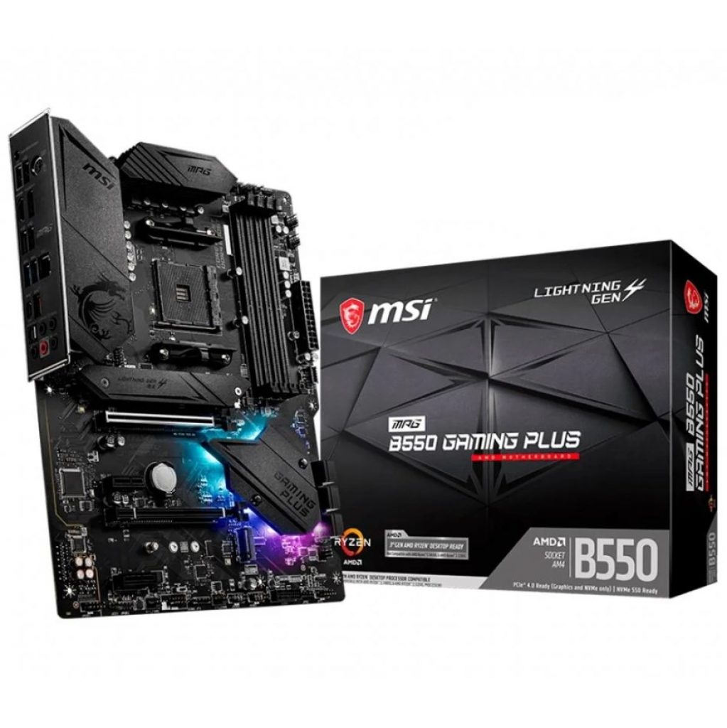 Placa-Mãe MSI MPG B550 Gaming Plus, AMD AM4, ATX, DDR4, Preto – MPG B550 GAMING PLUS / 911-7C56-049