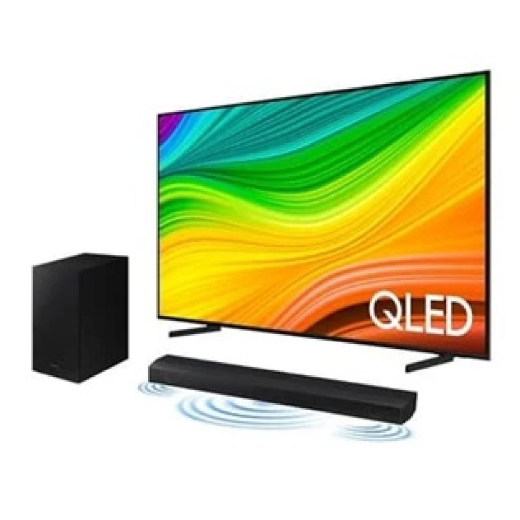 Smart TV 75″ 4K UHD QLED SAMSUNG 75Q60DA Wi-Fi Bluetooth Alexa 3 HDMI 2 USB + Soundbar Hw-b550