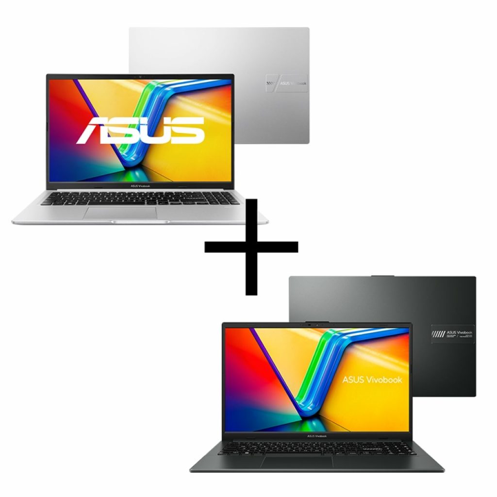Notebook ASUS Vivobook 15 M1502YA-NJ613 Cool Silver R7 5825U 16GB 1TB SSD + Notebook ASUS Vivobook Go 15 E1504FA-NJ1288 R5 7520U 16GB 512GB SSD