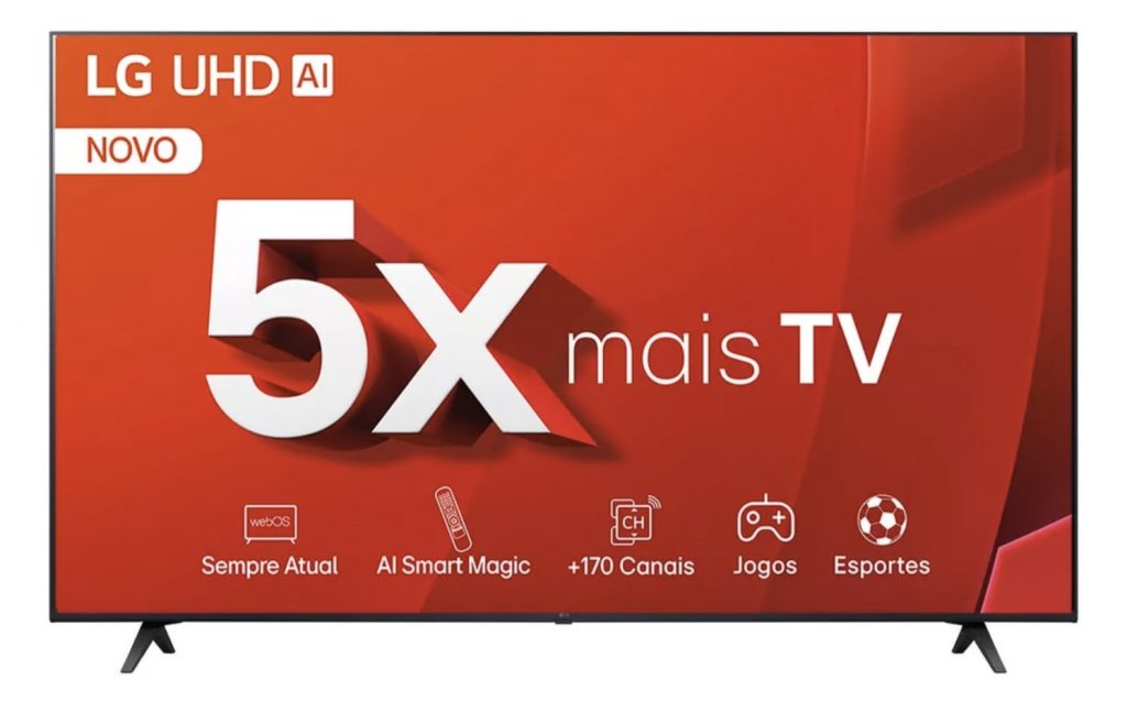Smart TV LG LED 55″ 4K Ultra HD ThinQ AI WebOS 24 100V/240V – 55UT801C0SA
