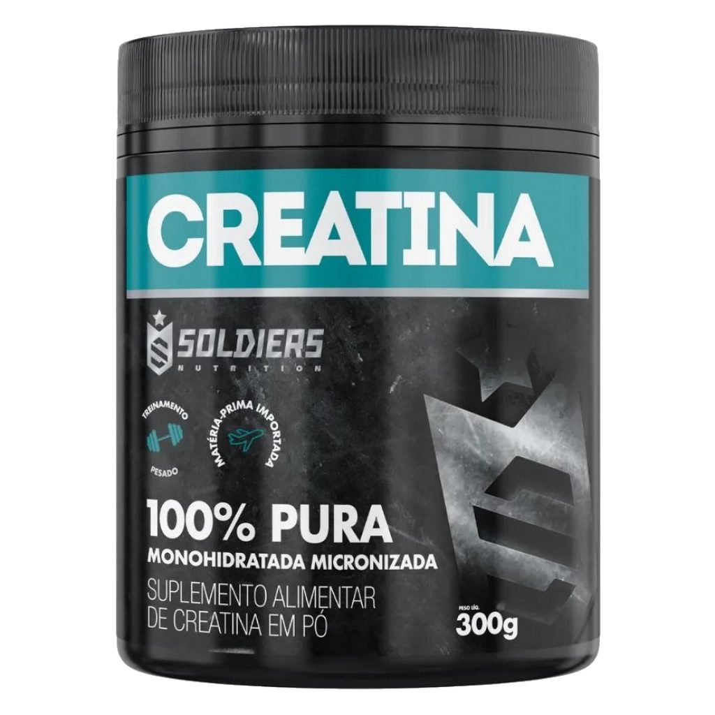 Creatina Monohidratada Pote 300g 100% Pura Soldiers Nutrition