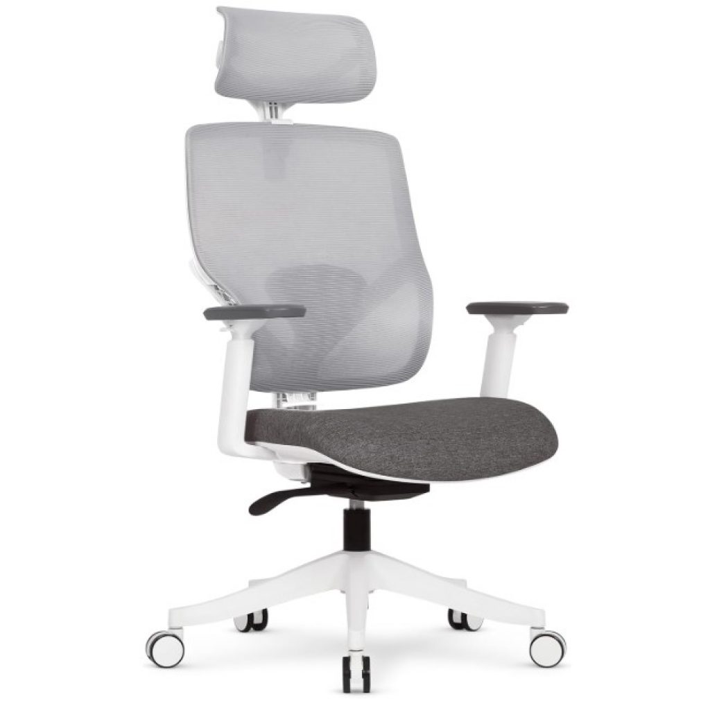 Cadeira Office DT3 Yura, ergonomica em Mesh Vintex-Y™+Tecido DT3 UltraSoft ™, apoio de cabeça 2D, braços 2D, ajuste manual de altura, suporta até 120kg e altura máx. de 1,75m(Grey)