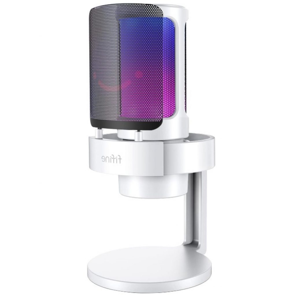 Microfone Condensador Fifine Ampligame A8 Branco, RGB, com Suporte, de Mesa, USB, Streaming, PC, PS4 e PS5 – A8W