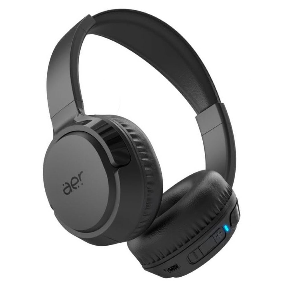 AER by Geonav Fone de Ouvido sem fio Bluetooth AerJoy, On-Ear Dobrável, autonomia* 52 horas, Equalização via Aplicativo, função Encontrar fone, Preto, AER13BK