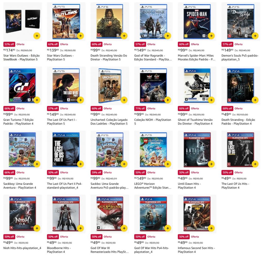 Seleção de Games para PS4 e PS5 em Oferta com 50% OFF ou mais