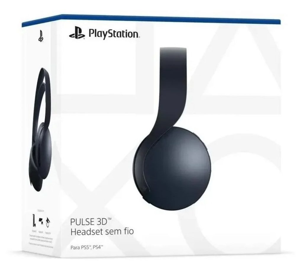 Headset Sem Fio PULSE 3D PlayStation™ USB PS4 PS5 Bateria 12h Cancelamento de Ruído Preto – CFI-ZWH1