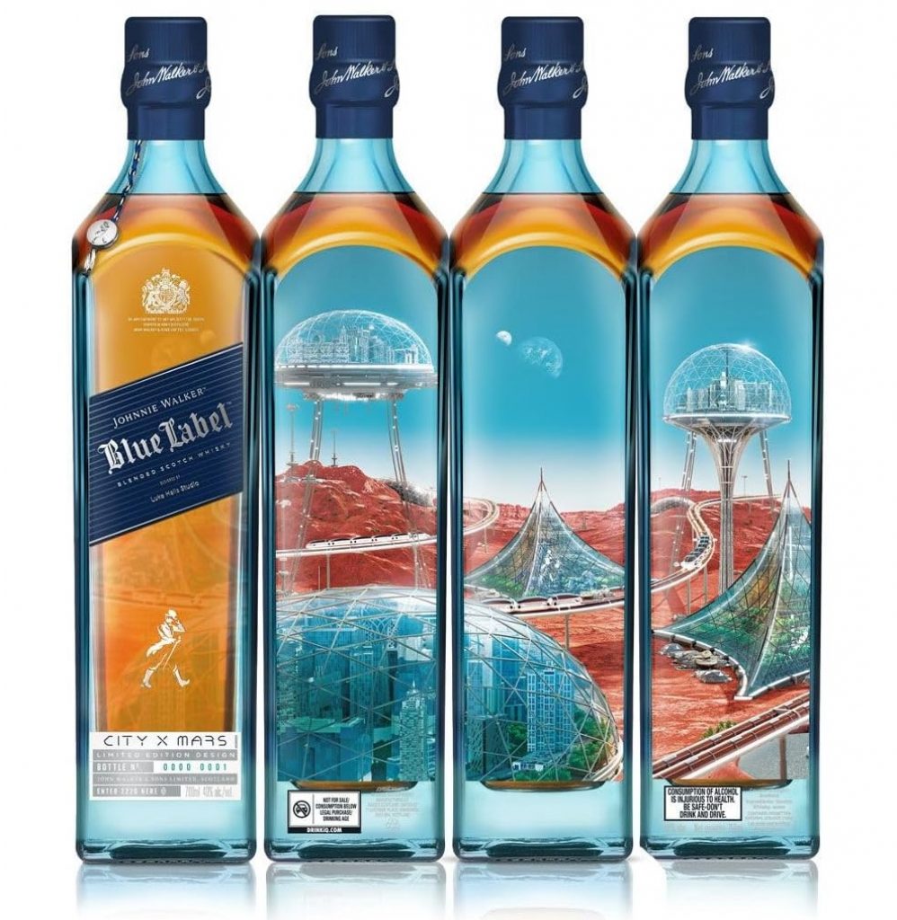 Whisky Escocês Blue Label Johnnie Walker Mars Garrafa 750ml