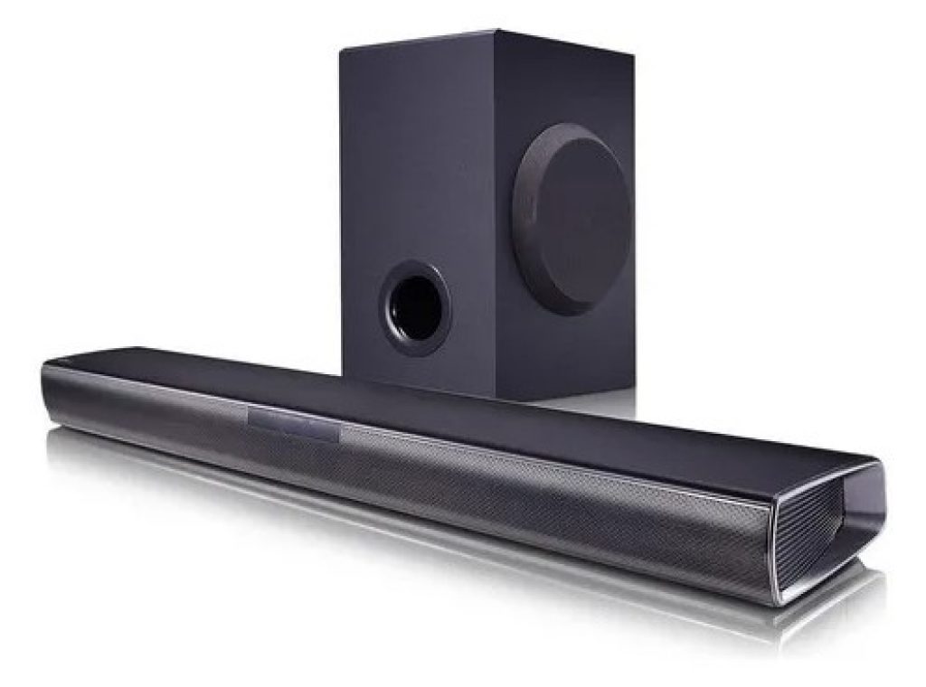 LG Soundbar SQC1-160RMS, Conexão RMS, Conexão Bluetooth, 2.1 canais, Auto Sound Engine (ASE), Adaptive Sound Control (ASC), sem fios, conexões múltiplas