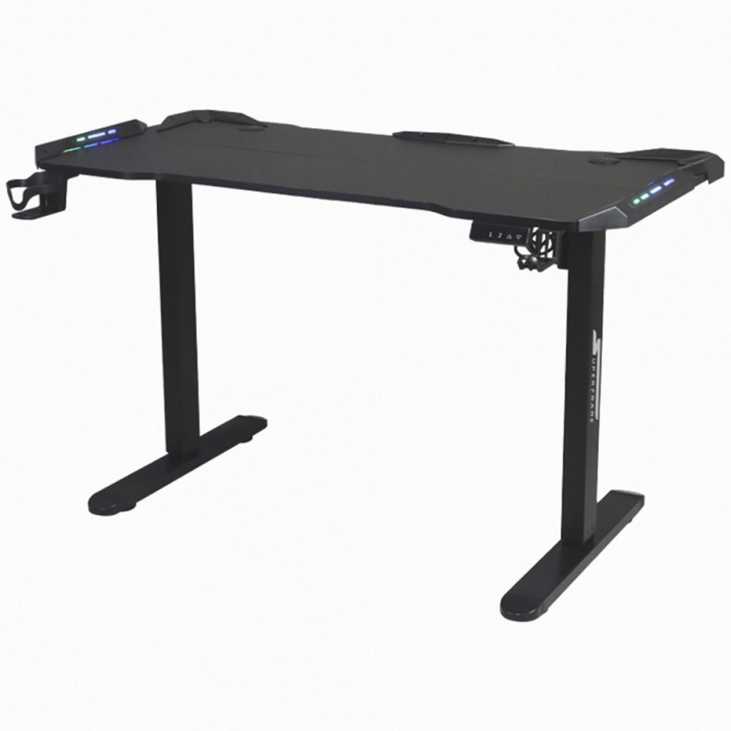 Mesa Gamer SuperFrame Epic Pro, RGB, Altura Ajustável, Com Suporte Para Headset e Copo, Black, SF-TB-12060BA