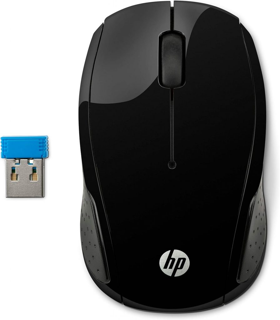 Mouse Sem Fio HP 200 Oman – Sensor Óptico 1000 DPI, Ambidestro, Conexão Wireless com Receptor Nano de 2.4GHz e até 10 m de Distância, Preto – X6W31AA