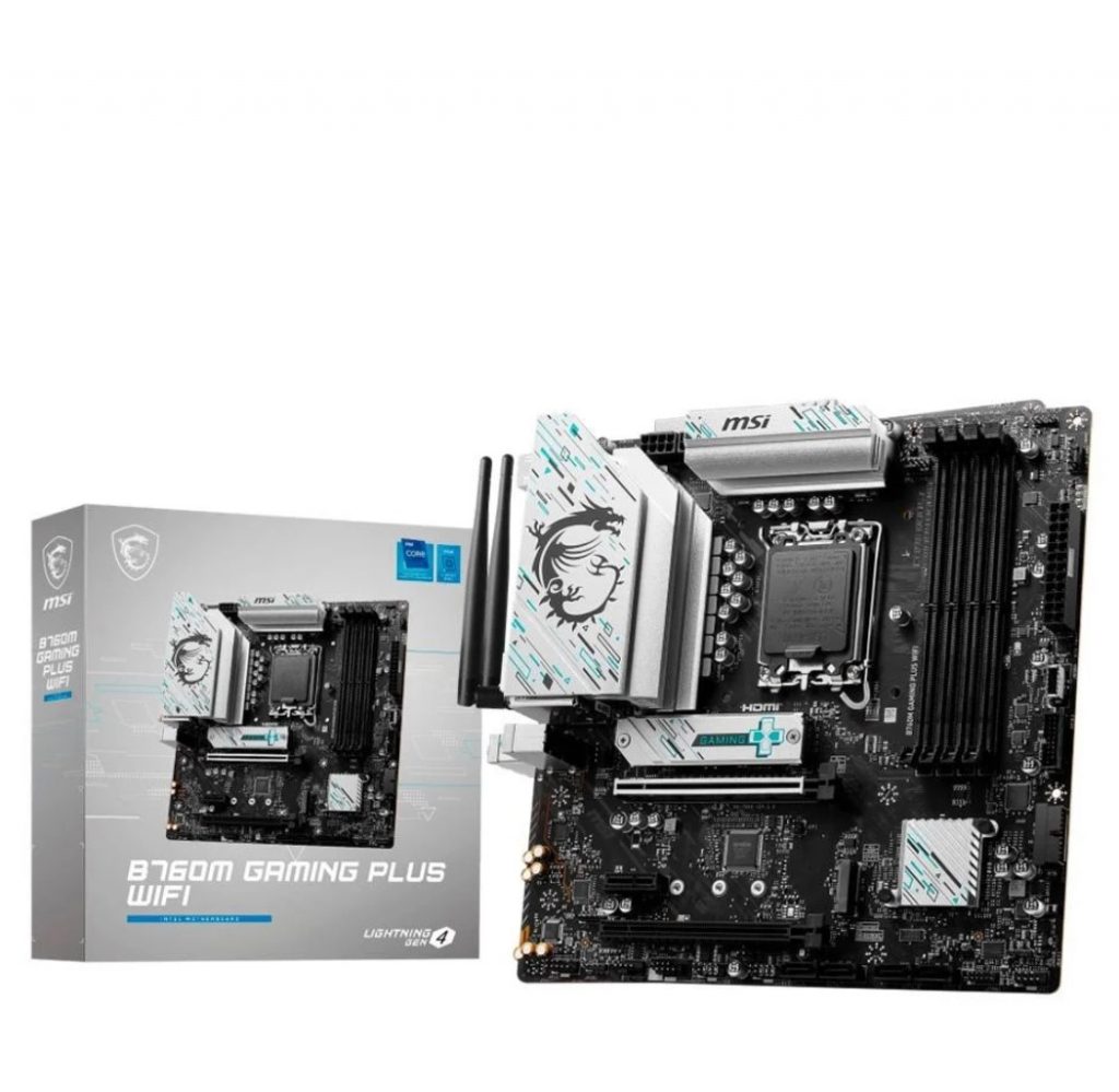 Placa-Mãe MSI B760M Gaming Plus, Intel LGA 1700, M-ATX, DDR5, Wi-Fi, Preto – B760M GAMING PLUS WIFI