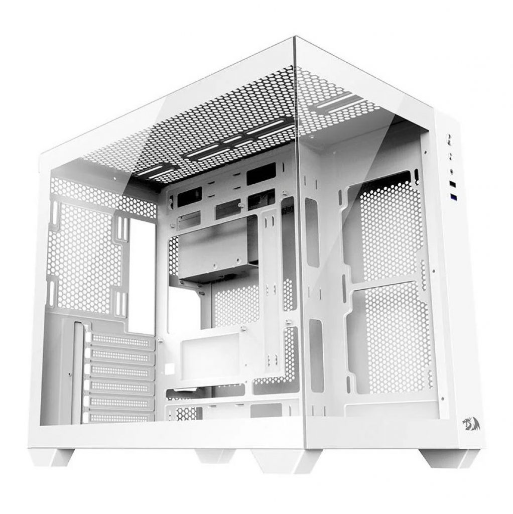 Gabinete Gamer Redragon Wideload Lite, Mid Tower, ATX e M-ATX, Lateral e Frontal em Vidro Temperado, Branco – CA-604W –