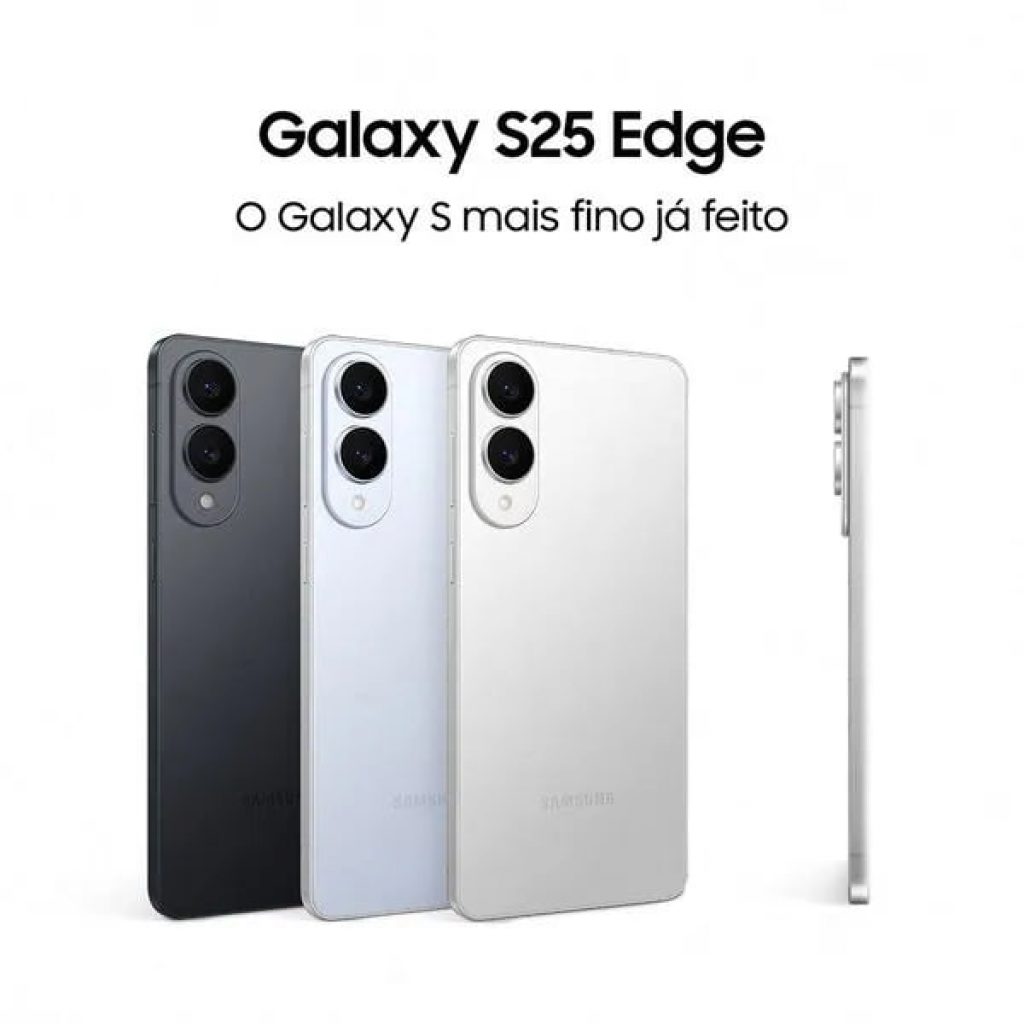 Smartphone Samsung Galaxy S25 Edge 5G, 256GB, 12GB RAM, Câmera Dupla de até 200MP, Tela Grande de 6.7″ Titânio Jetblack