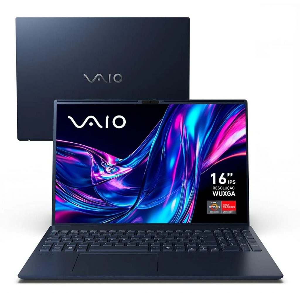 Notebook VAIO FE16 AMD® Ryzen 7-5825U 16GB RAM 512GB SSD 16″ FHD IPS WUXGA Linux – Cinza Grafite – VJFE69F11X-B0121H