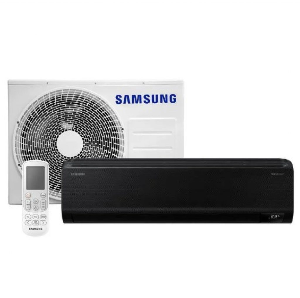 Ar-condicionado Split Inverter Samsung WindFree Black Edition Sem Vento 18.000 BTUs Quente e Frio AR18CSECABTNAZ 220V