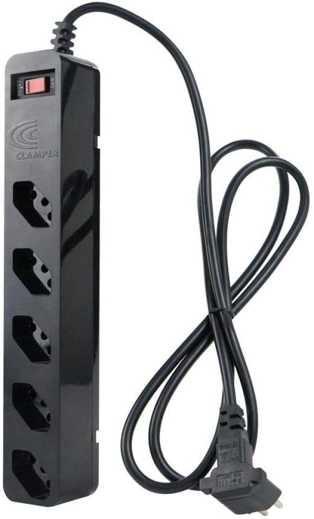 iClamper Energia 5 Tomadas – Filtro de Linha + DPS – Preto
