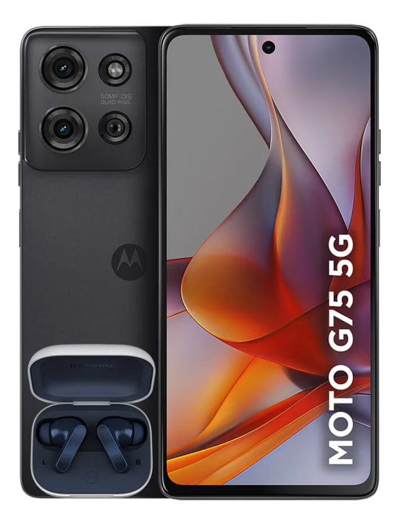 Smartphone Motorola Moto G75 5G + Fone Moto Buds – 256GB 16GB (8GB RAM+8GB RAM Boost) e Câmera 50MP Sony Lytia 600 Moto AI Ultrarresistencia Militar – Preto