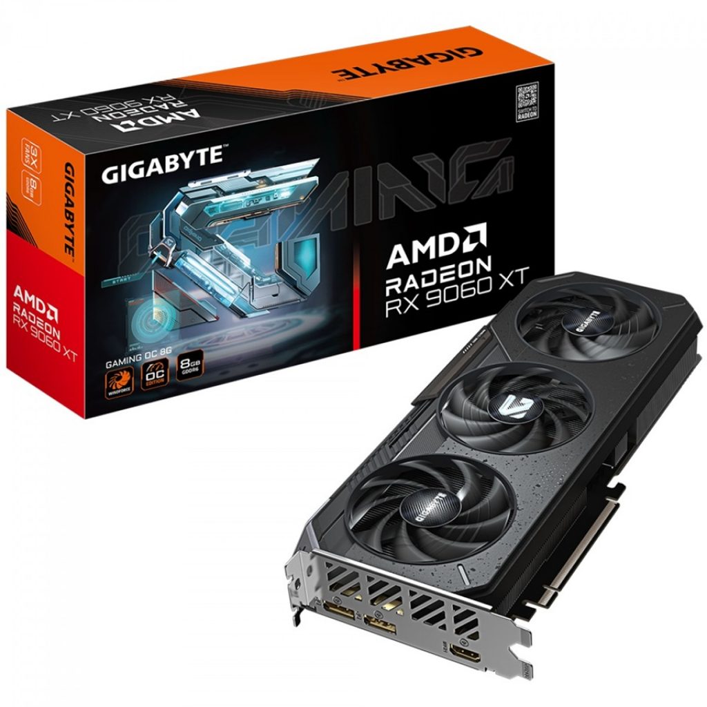 Placa de Vídeo Gigabyte AMD Radeon RX 9060 XT Gaming OC, 8GB, GDDR6, FSR, Ray Tracing, GV-R9060XTGAMING OC-8GD