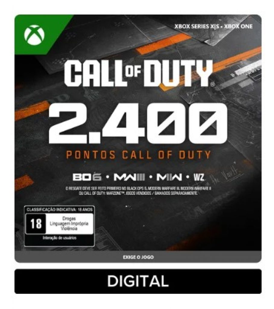 Pontos Call of Duty® – 2.400 Gift card Microsoft Store (Digital)