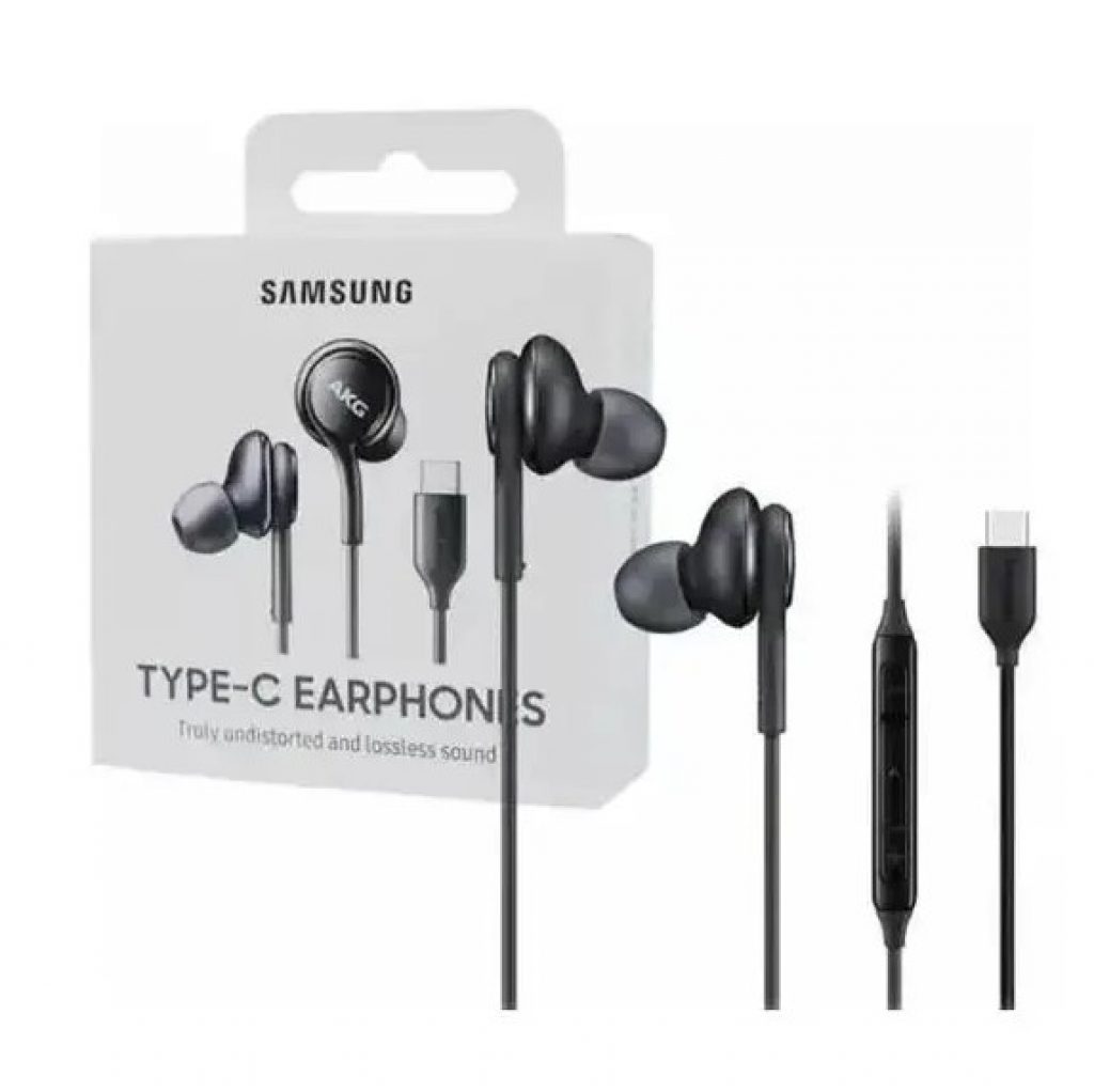 Fone Samsung AKG USB tipo-C com fio e controles Preto EO-IC100BBEGBRcart