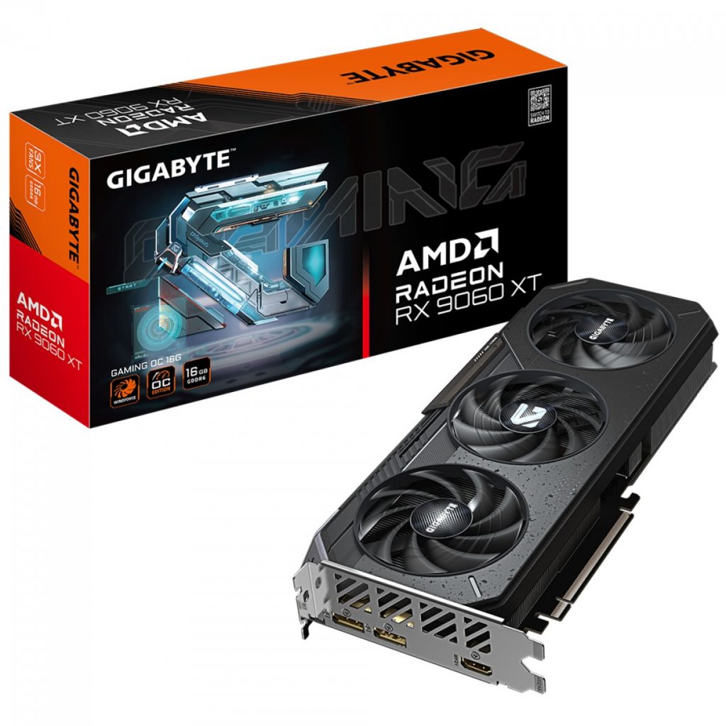 Placa de Vídeo Gigabyte AMD Radeon RX 9060 XT Gaming OC, 16GB, GDDR6, FSR, Ray Tracing, GV-R9060XTGAMING OC-16GD