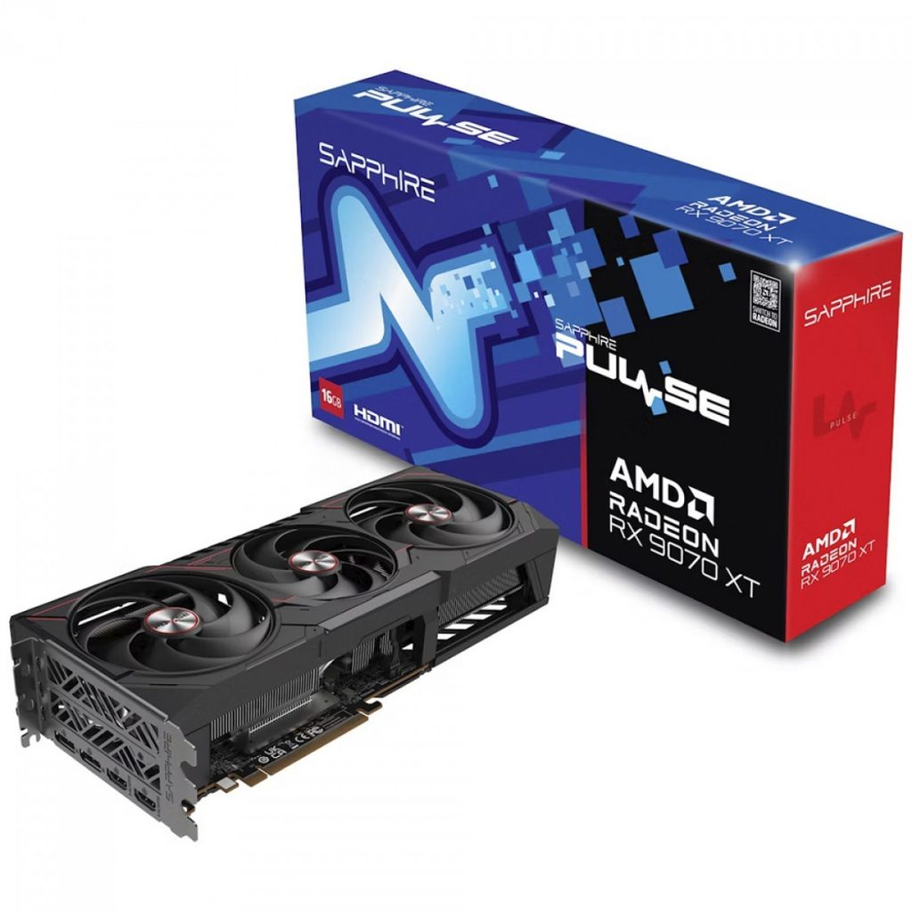 Placa de Vídeo Sapphire Pulse AMD Radeon RX 9070 XT Gaming, 16GB, GDDR6, FSR, Ray Tracing, 11348-03-20G