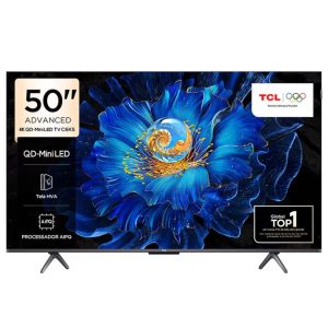 Smart TV 50″ TCL 50C6KS 4K QD-Mini LED com Sistema Operacional Google TV, Dolby Vision, Atmos, HDR10+, ALLM, HDMI 2.1 e Comando de voz
