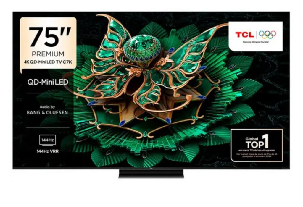 Smart TV TCL 75“ 4K QD-Mini LED C7K Google TV, Dolby Atmos & Vision IQ, Audio Bang & Olufsen – 75C7K