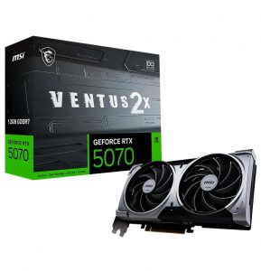 Placa de Vídeo MSI GeForce RTX 5070 12G VENTUS 2X OC,12 GB GDDR7, 28Gbps, NVIDIA GeForce RTX 5070- G5070-12V2C