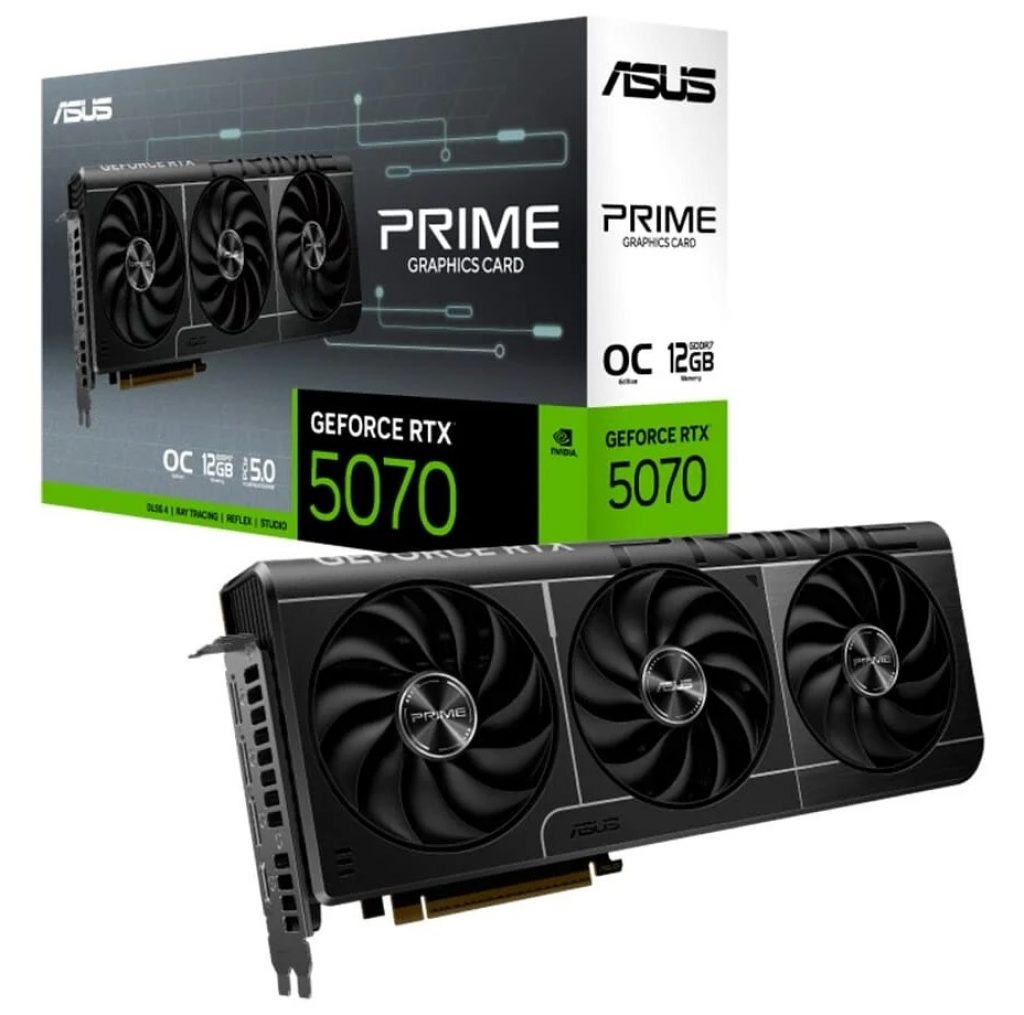 Placa de Vídeo ASUS PRIME RTX 5070 O12G NVIDIA Geforce, 12GB, GDDR7, Blackwell e DLSS4, Ray Tracing, Edição OC – 90YV0M10-M0NA00