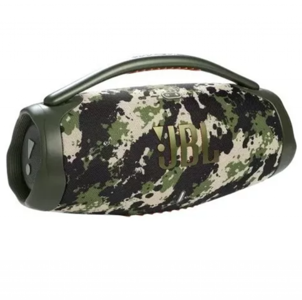 Caixa de Som JBL Boombox 3 180W RMS Squad Camo Bluetooth Bateria até 24 horas à Prova de Água Preta 220V – JBLBOOMBOX3SQUADEP