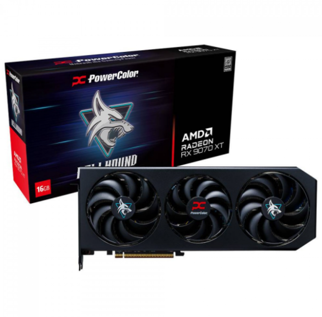 Placa de Vídeo PowerColor AMD Radeon RX 9070 XT Hellhound, 16GB, GDDR6, FSR, Ray Tracing, RX9070XT 16G-L/OC