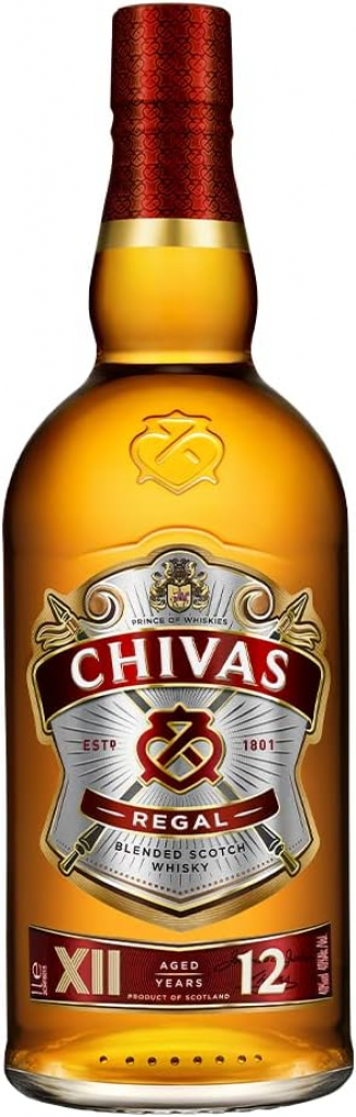 Whisky Chivas Regal 12 anos Blended Escocês – 1 litro