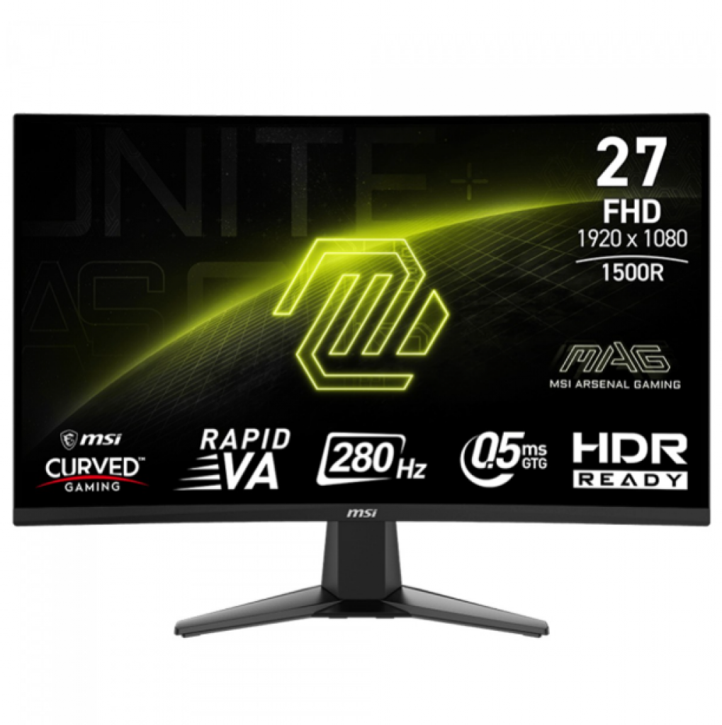 Monitor Gamer MSI MAG 276CXF, 27 Pol, Curvo, Full HD, Rapid VA, 0.5ms, 280Hz, 102% sRGB, HDMI/DP