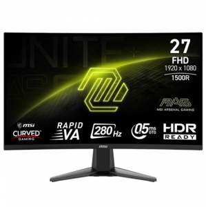 Monitor Gamer MSI MAG 276CXF, 27 Pol, Curvo, Full HD, Rapid VA, 0.5ms, 280Hz, 102% sRGB, HDMI/DP